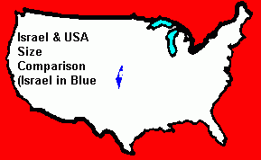 Size of Israel compared to USA