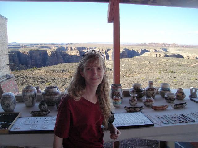 Indians selling wares at roadside stand - Grand Canyon AZ