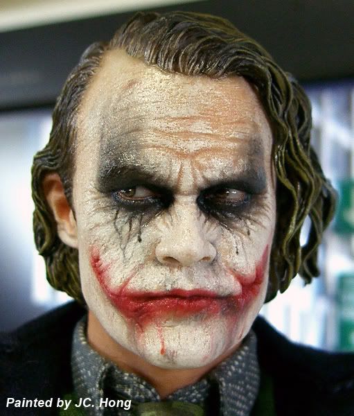 JChong repaintedJoker 01 Realistic Joker (Ledger) Headsculpt / Dark Knight Action Figure