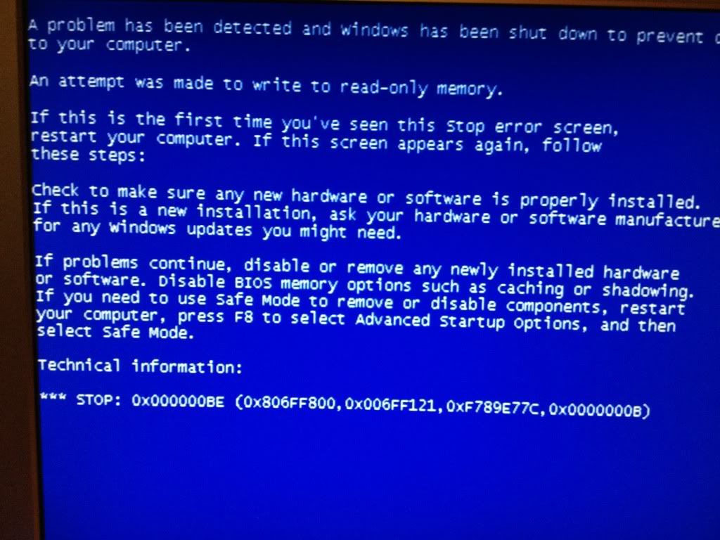 After restarting several times I realized that this BSOD occurred every time I booted the computer after/during the Windows Xp boot logo.