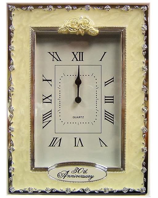 Details about 30th Pearl Wedding Anniversary Clock Present Gift