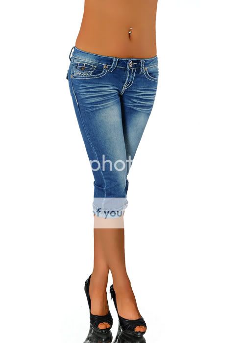 1009 DaMen JeAnS 3/4 HoSe HüFtJeAnS Capri DaMeNJeAnS CapRiHoSe 