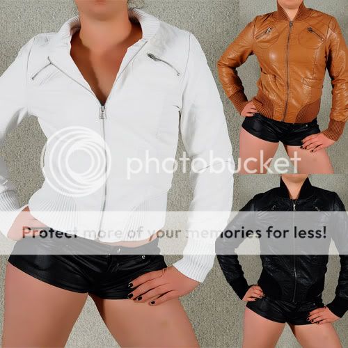 931 DAMEN JACKET KUNST LEDERJACKE LEDER JACKE in Leder Optik