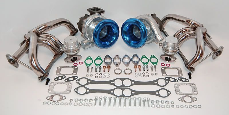 NEW Small Block Chevy Twin Turbo kit SBC 350 383 1000+hp Turbocharger ...