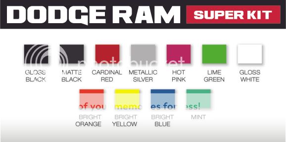 Dodge RAM Super Kit War Paint Stripes Hash Marks Bed Side Stripes Mopar RAM