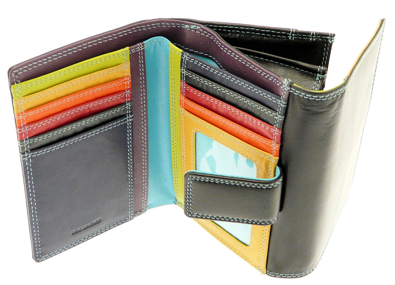 Ladies Real Leather Wallet Purse & Credit Card Holder With Coin Purse ...